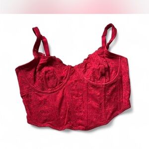 Elegant Red Lace Corset Top